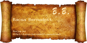 Bacsa Bernadett névjegykártya