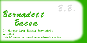 bernadett bacsa business card